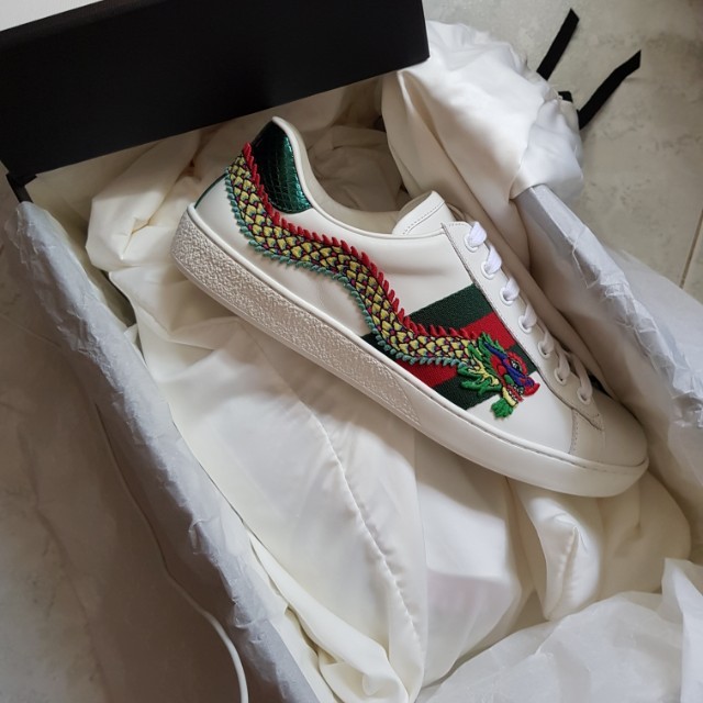 Gucci Dragon sneakers shoes, Luxury 