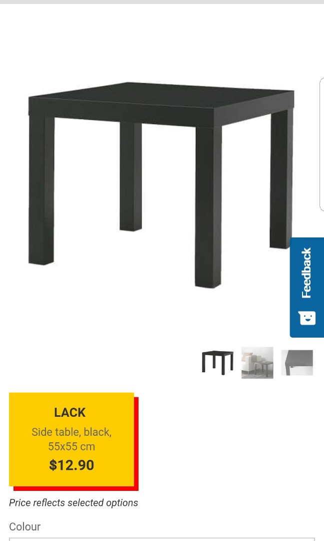 Ikea Lack Side Table Black, Furniture & Home Living, Furniture