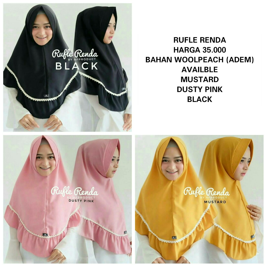 Jilbab Instan Ruffle Renda Olshop Fashion Olshop Muslim On Carousell