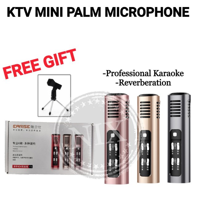 Ktv mini palm microphone handheld karaoke kbox Earise F1, Audio, Microphones on Carousell