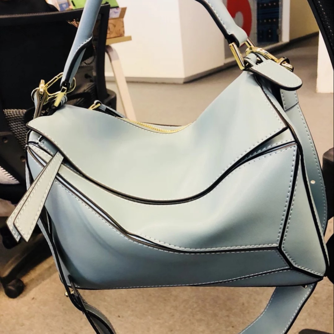 loewe puzzle bag stone blue