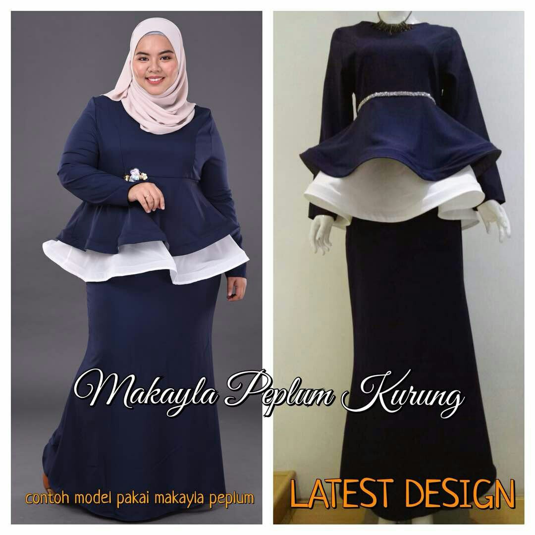 Makayla Peplum Kurung Plus Size Muslimah Fashion Two Piece On Carousell
