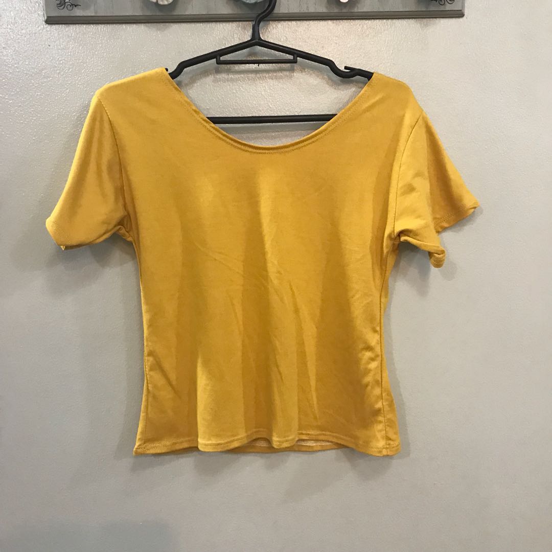 yellow fitted top