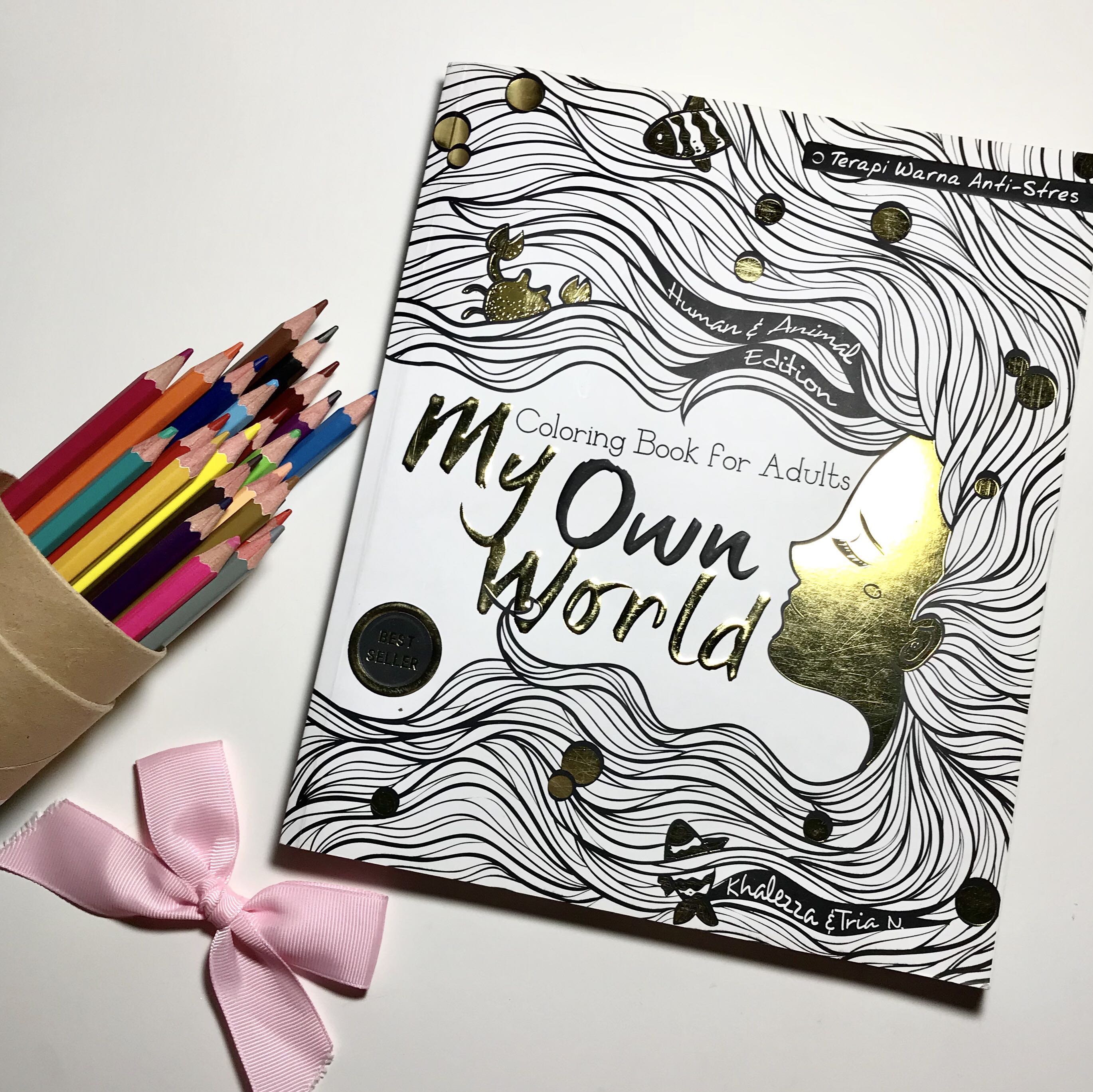 Download My Own World Adult Coloring Book Buku Mewarnai Bonus Pensil Warna Buku Alat Tulis Buku Di Carousell