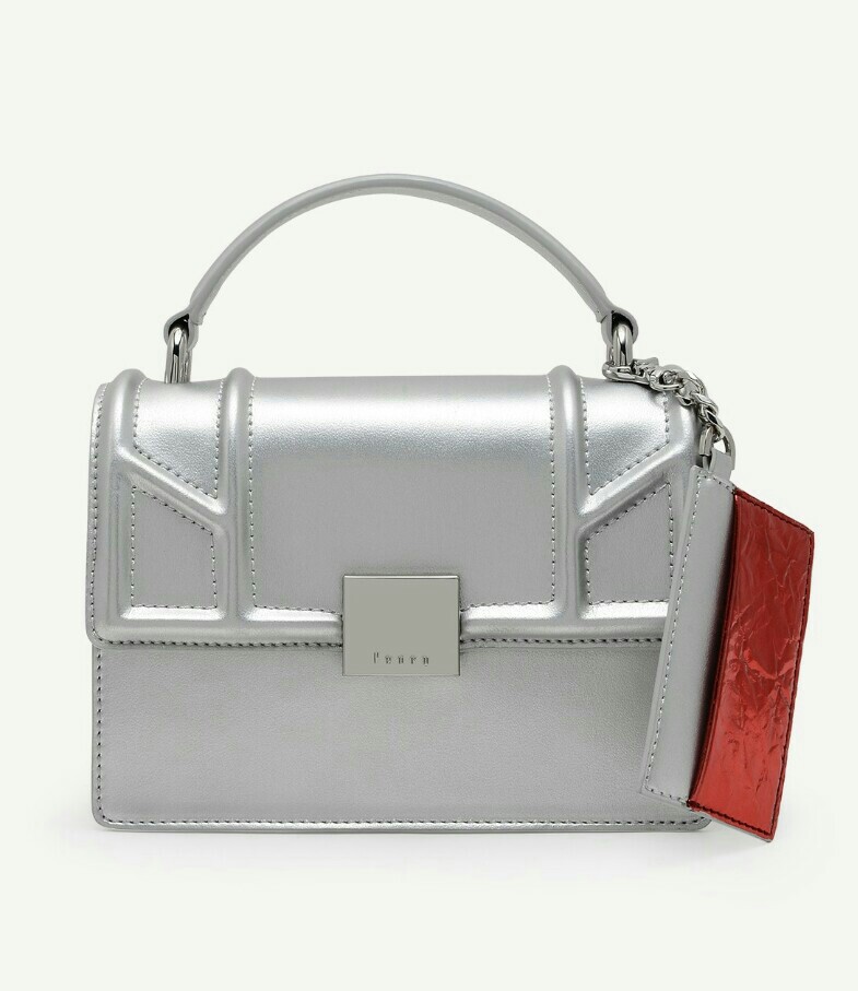PEDRO Top handle Flap Bag Silver nogstday