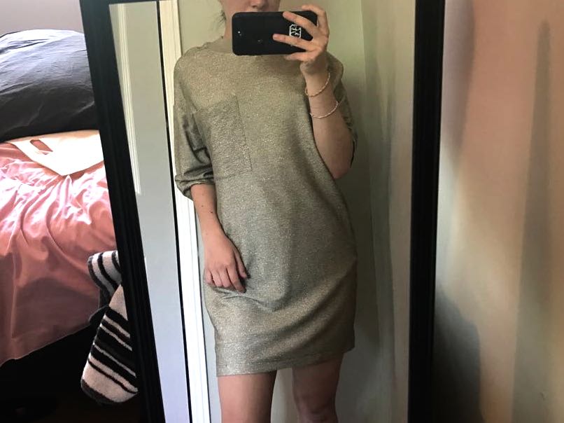 shiny t shirt dress