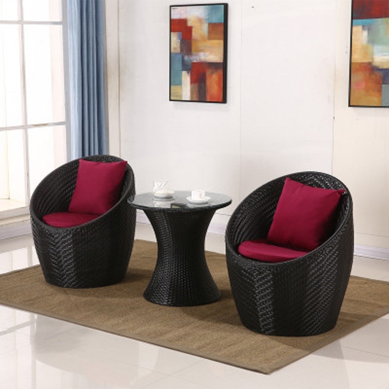 Balcony Wicker Rattan Chair Outdoor Living Garden Sitting