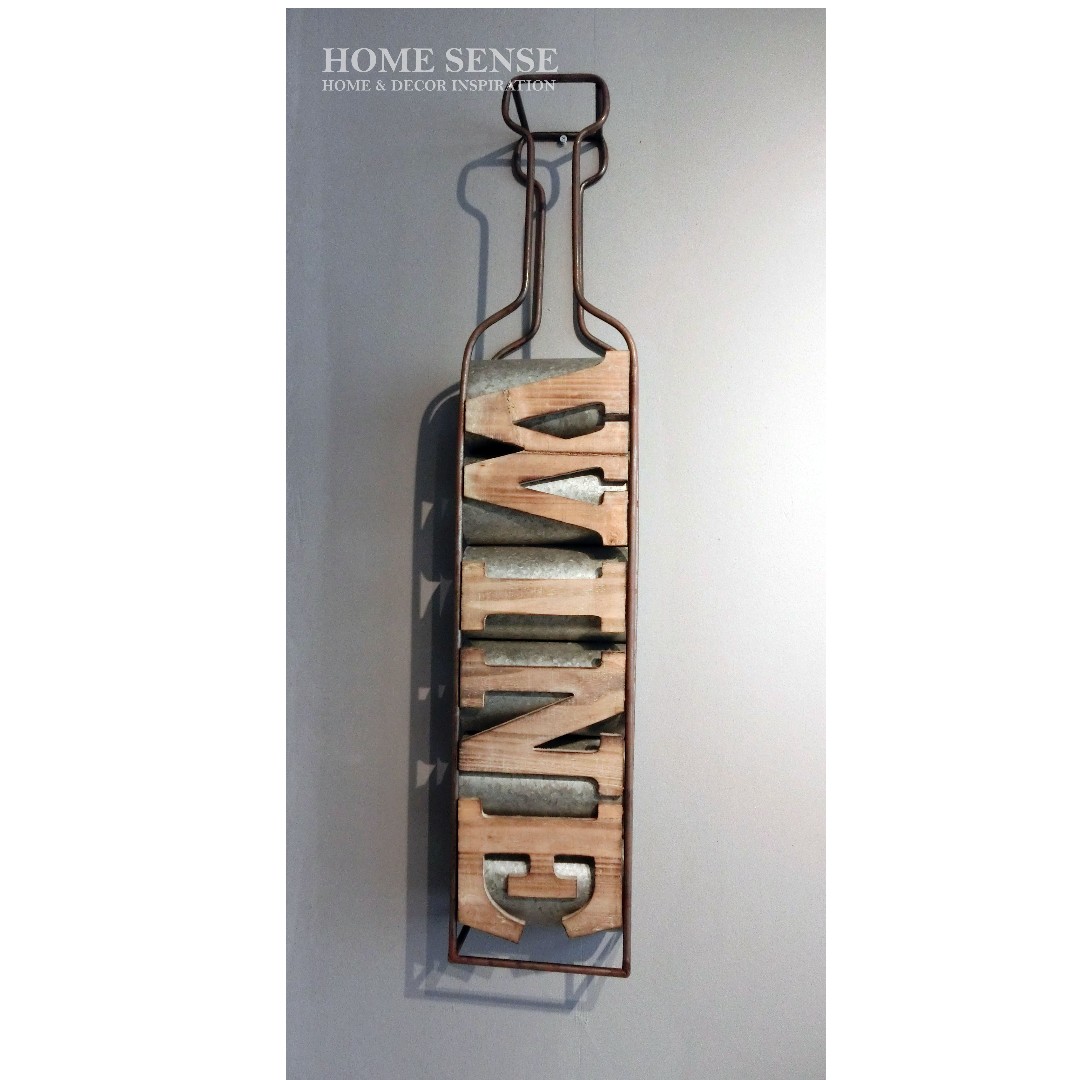 Wine Bottle Wall Hanging Rack Rumah Perabot Home Dcor Di Carousell