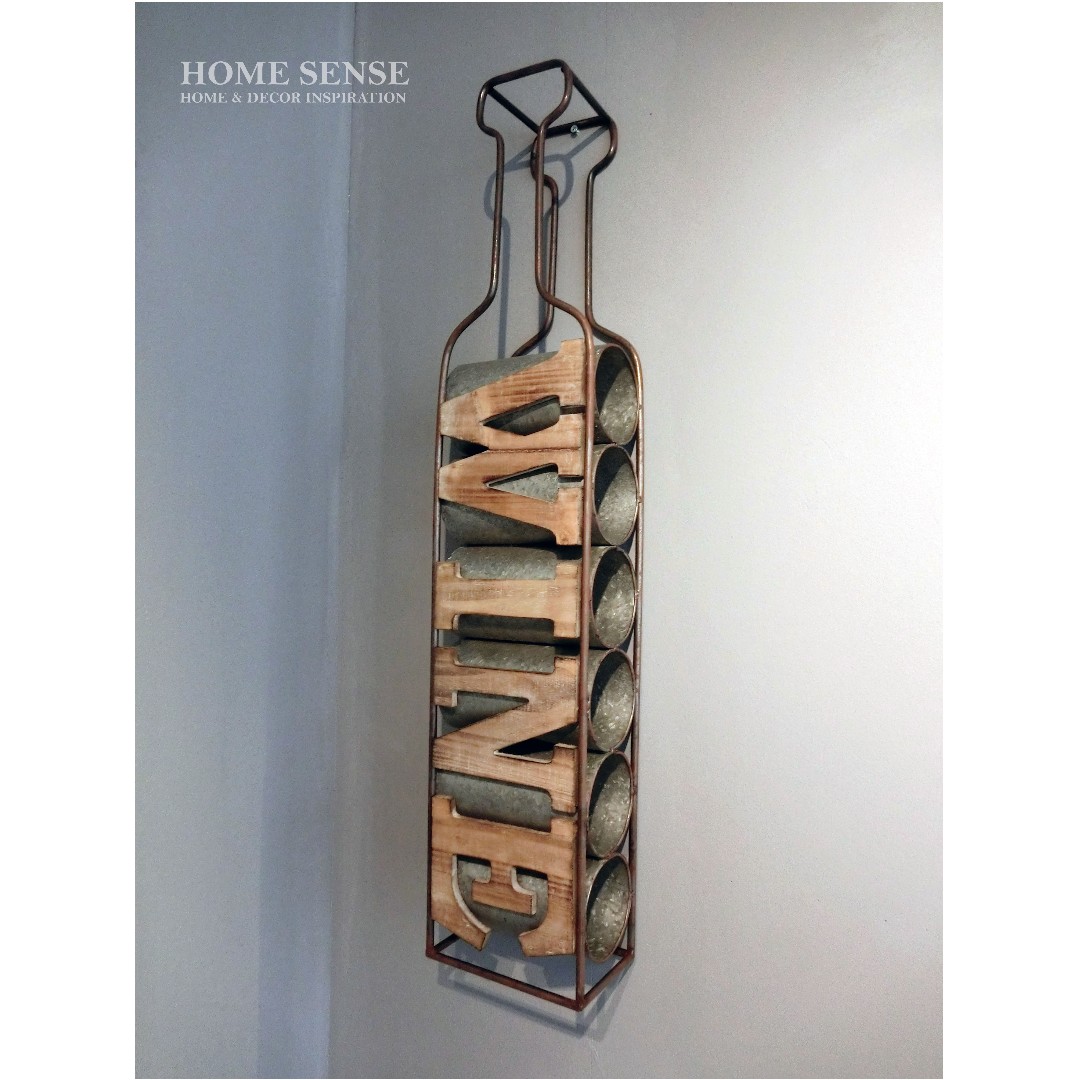 Wine Bottle Wall Hanging Rack Rumah Perabot Home Dcor Di Carousell