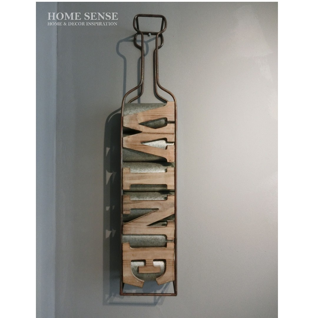 Wine Bottle Wall Hanging Rack Rumah Perabot Home Dcor Di Carousell