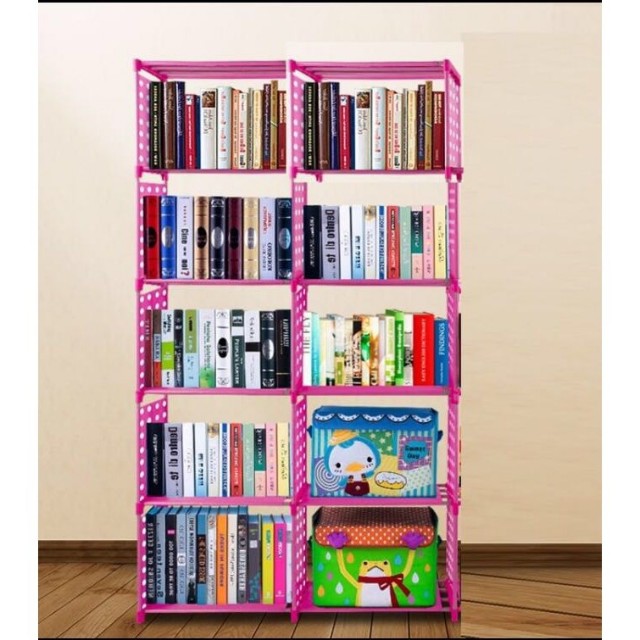 DIY Book Shelf 6 tier 10 column Storage Rack Korean Rak Buku, Furniture