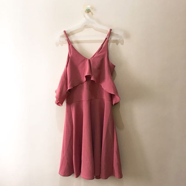 old rose color casual dress