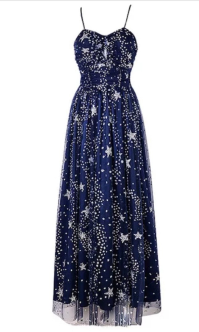 dark blue dress with stars