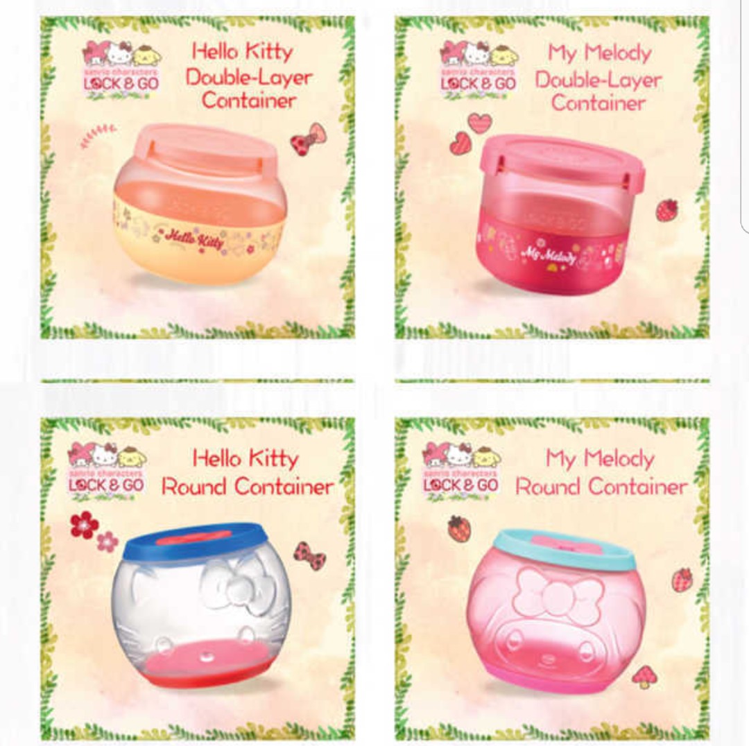 Round Container HK 7-11 Sanrio Characters Lock & Go Hello Kitty