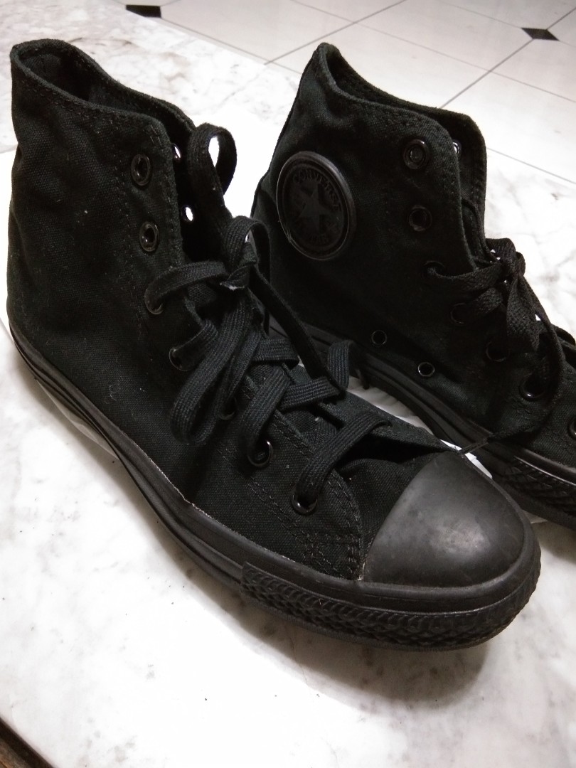 converse full black high ori