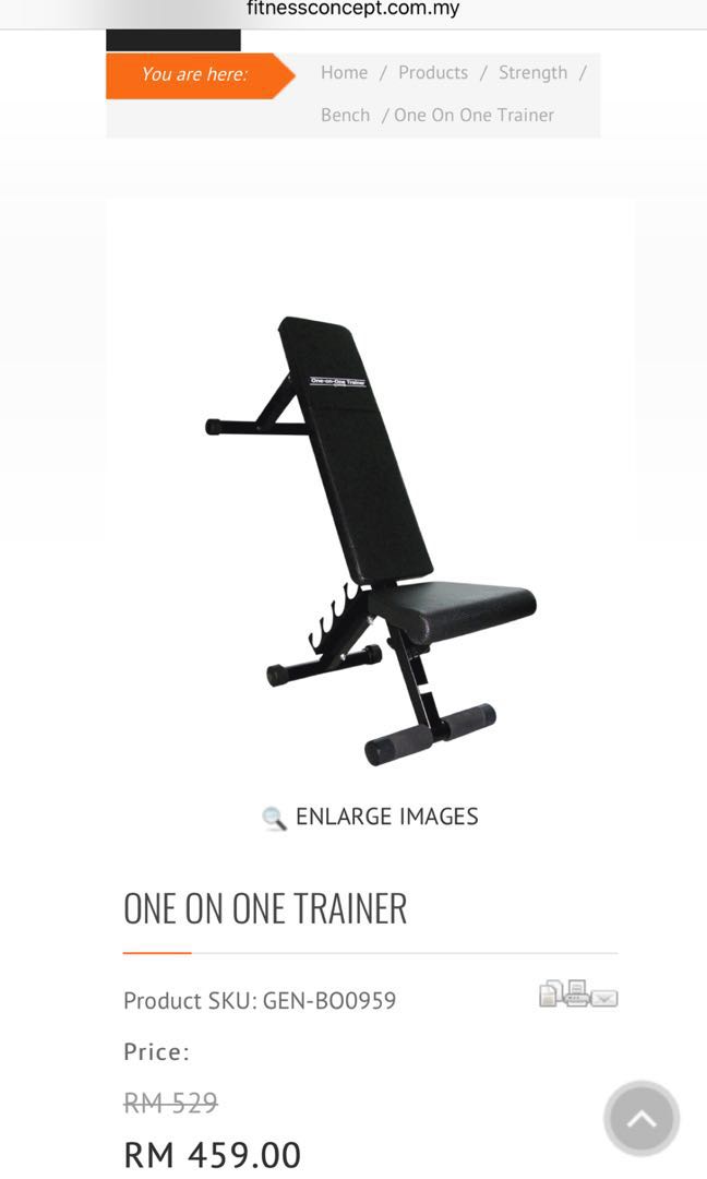One on one shop trainer system bench