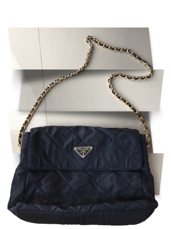 prada nylon chain backpack