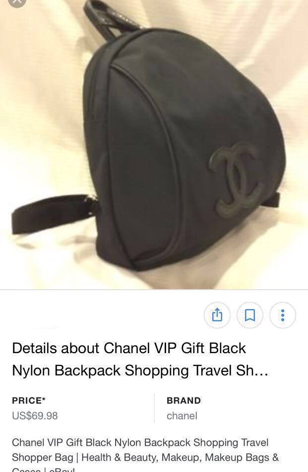 NEW Chanel Black Nylon Vip Gift Backpack / Crossbody Bag