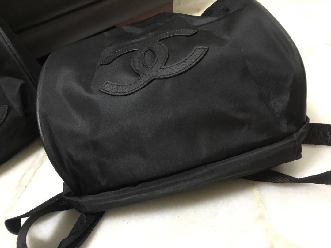 NEW Chanel Black Nylon Vip Gift Backpack / Crossbody Bag