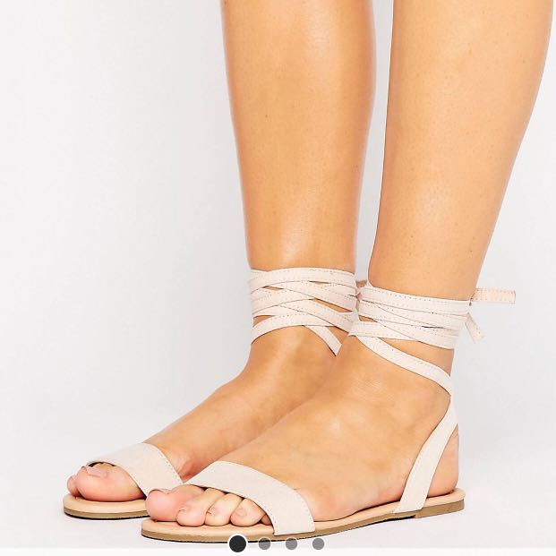 tie leg flat sandals