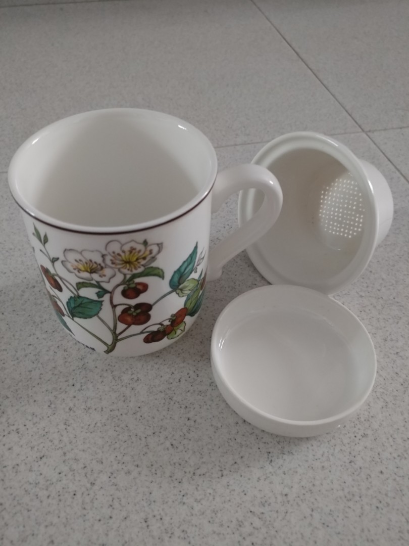 Villeroy Boch Porcelain Tea Cup With Filter Vintage Design