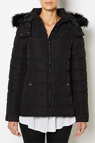 Witchery black puffer jacket top