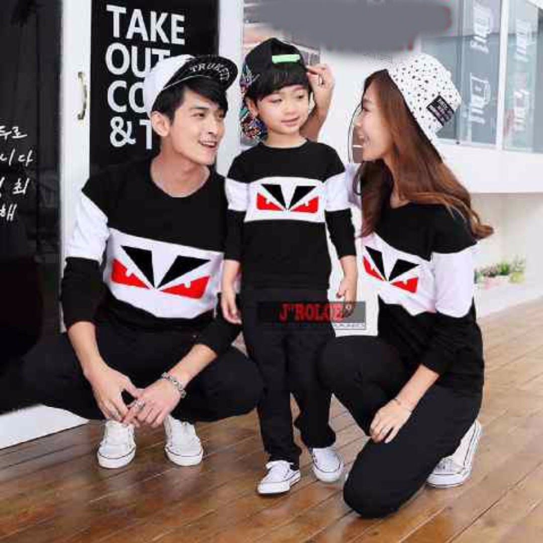 Baju Atasan Sweater Couple Pasangan Family Keluarga Ayah Ibu Dan