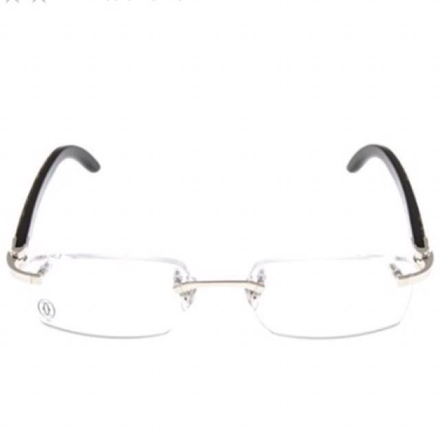 Cartier prescription eyeglasses frames black horn t8100904 rimless new arrivals