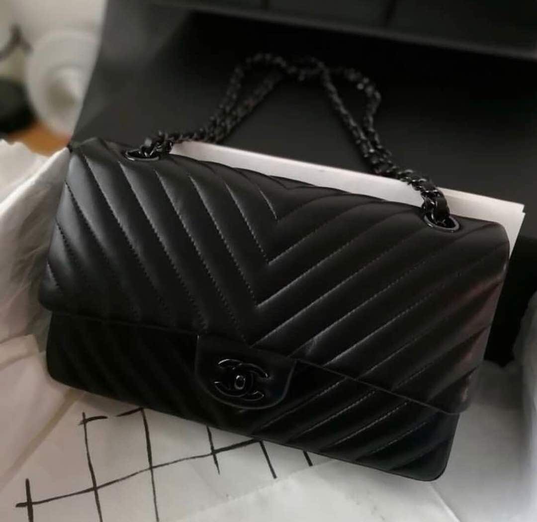 Chanel Small So Black Quilted Lambskin 19 Flap