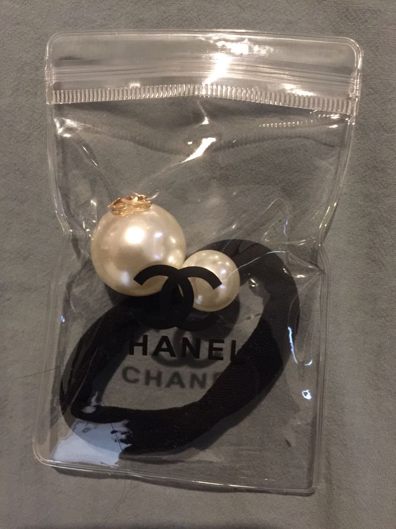 Chanel Vip Authentic Double Pearl Hair Tie Luxury Accessories On