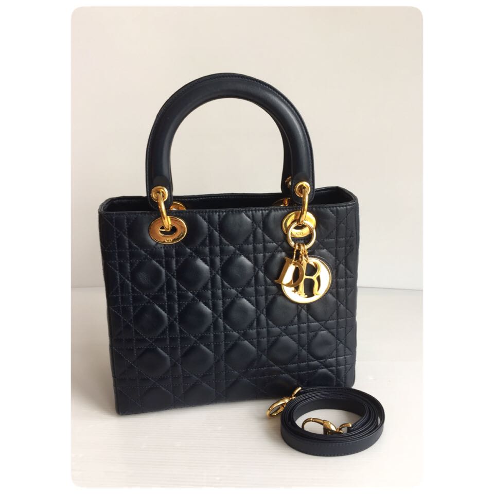 lady dior lambskin tote bag