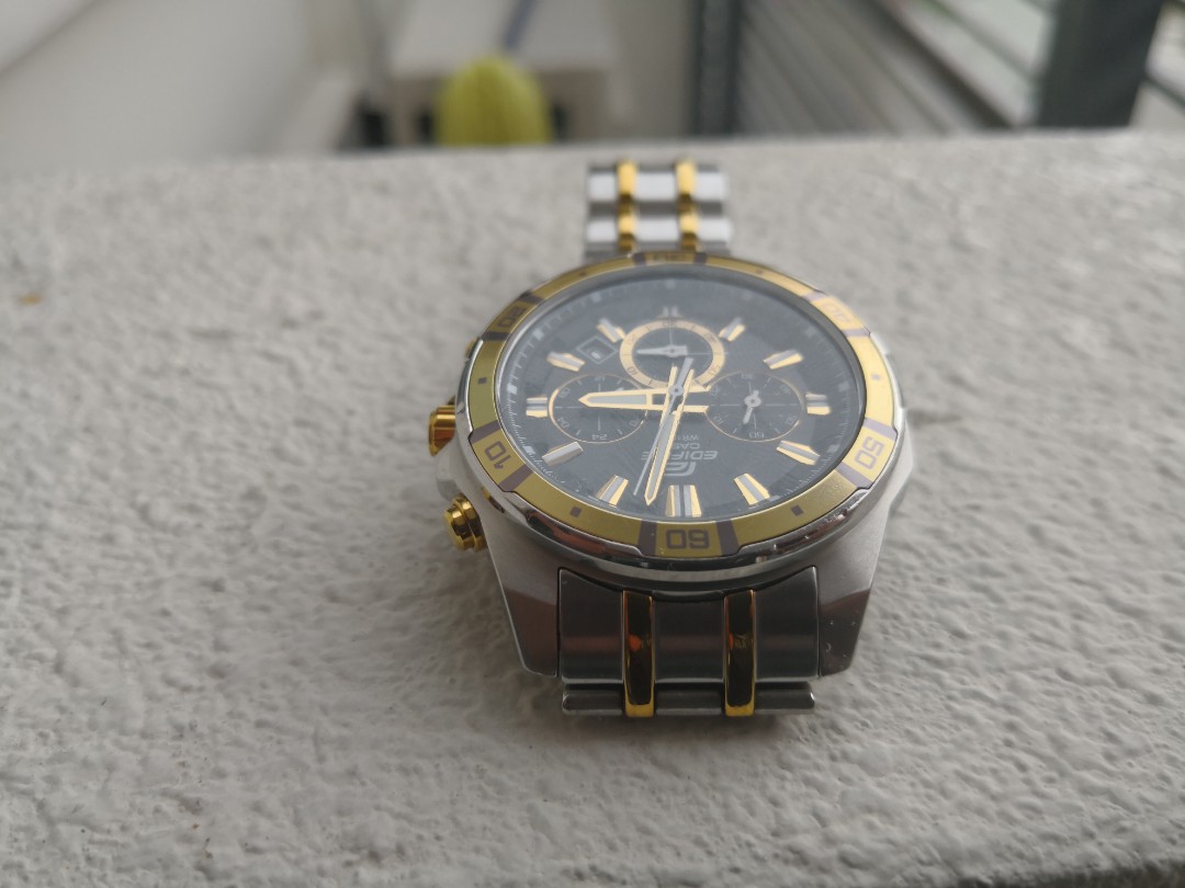 edifice casio wr100m gold