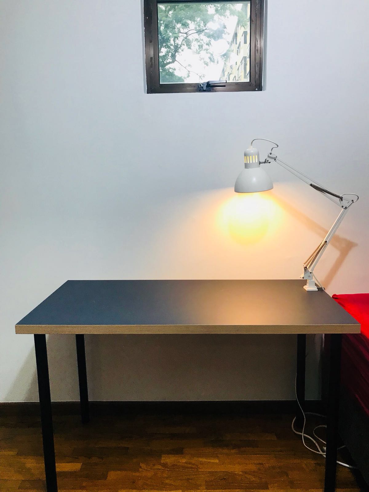 IKEA study table and lamp Dimensions H74cm/W60cm/L120cm, Furniture