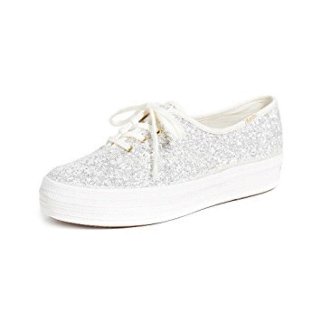 kate spade white sparkle sneakers