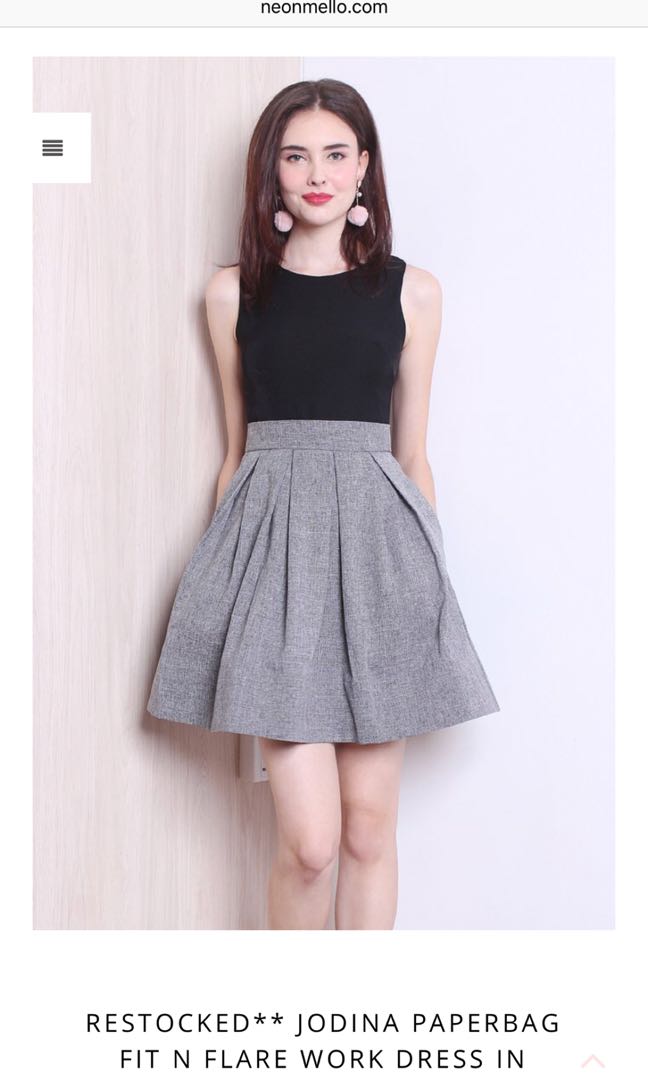 black fit and flare work dress