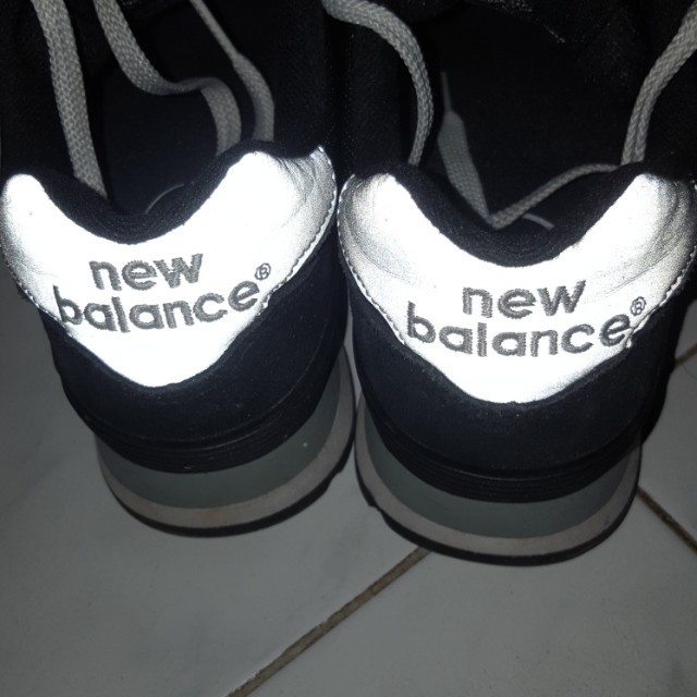 new balance 574 black reflective