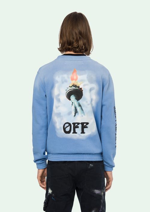 off white blue liberty hoodie