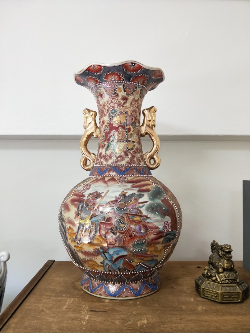 Old Chinese Vase Porcelain Height 45 Cm Top Diameter 20 Cm