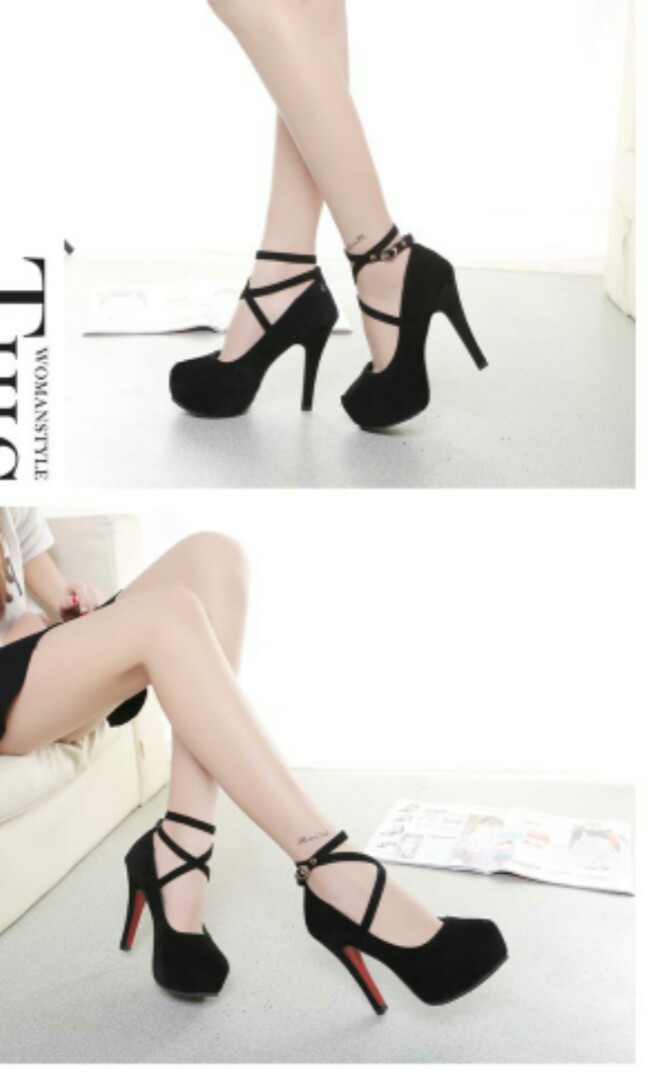 criss cross platform heels