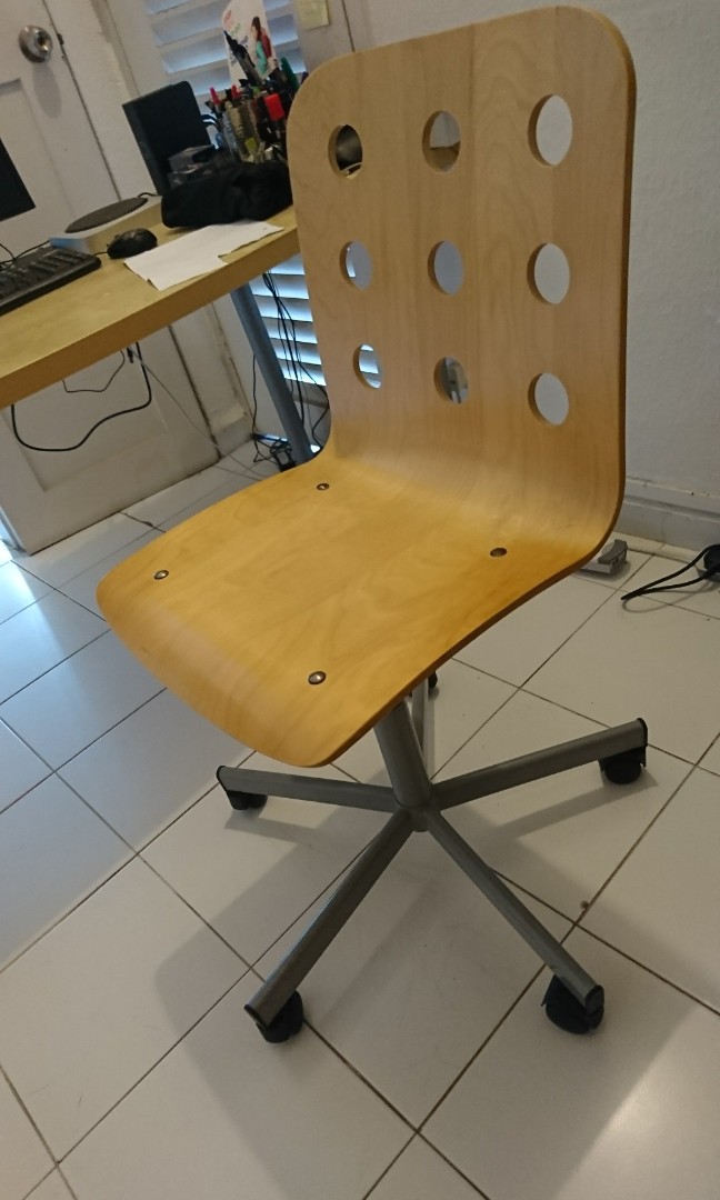Very good condition wood Ikea adjustable roller chair, Babies & Kids, Baby Nursery & Kids