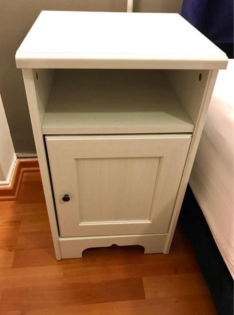 White bedside table from IKEA, Furniture & Home Living, Furniture