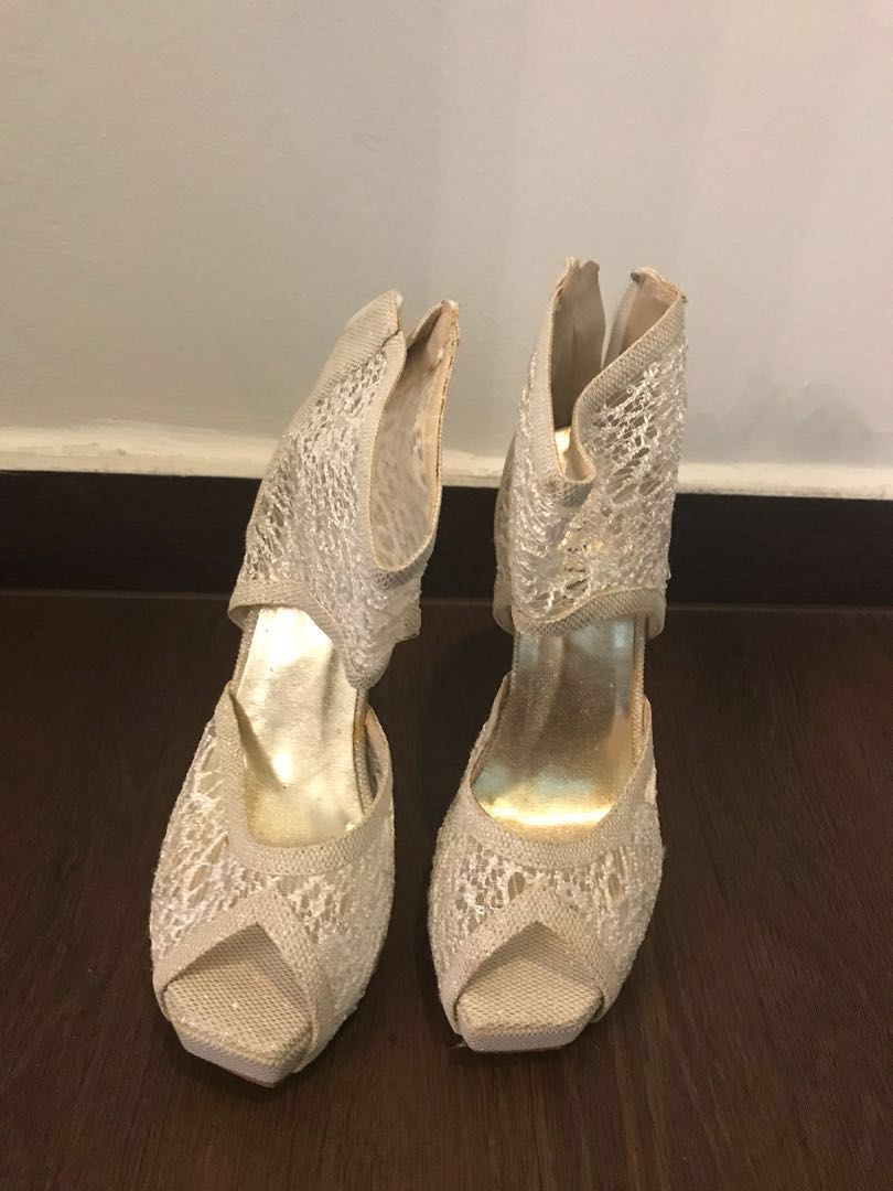 ivory white wedding shoes