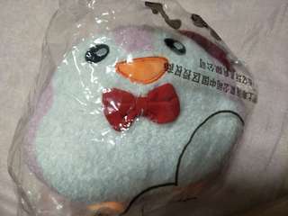 Cute fluffy pink bird