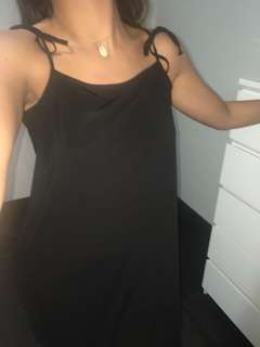 Black tie up dress