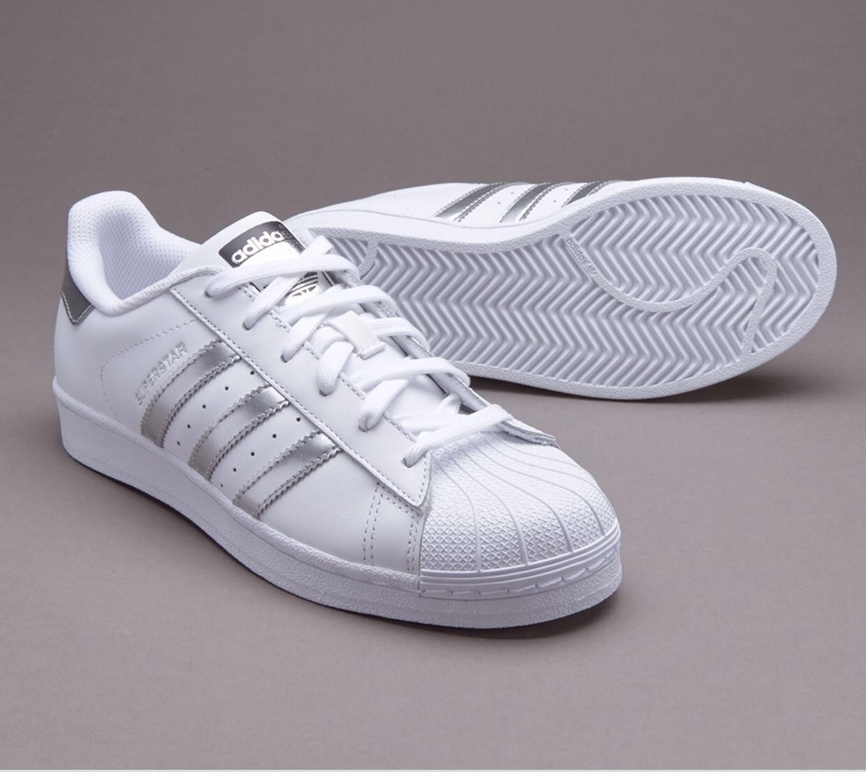 Adidas Superstar sliver, Luxury, Shoes on Carousell