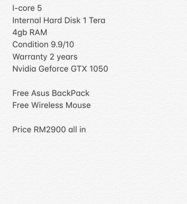 ASUS laptop I-core5, Computers & Tech, Laptops & Notebooks on Carousell