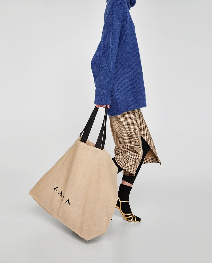 Zara jute hotsell bag