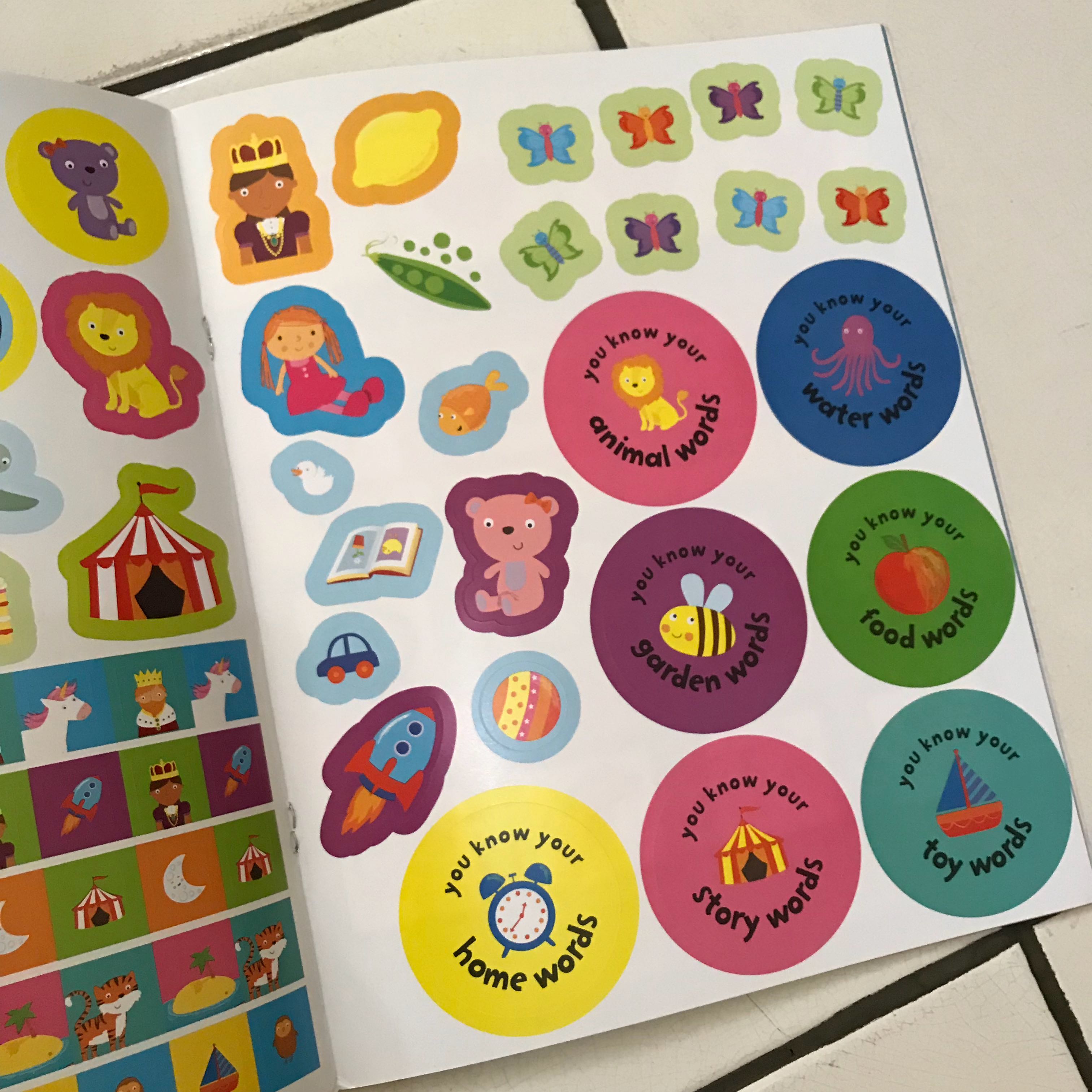 Buku stiker sticker book my first words Babies & Kids Toys & Walkers on Carousell