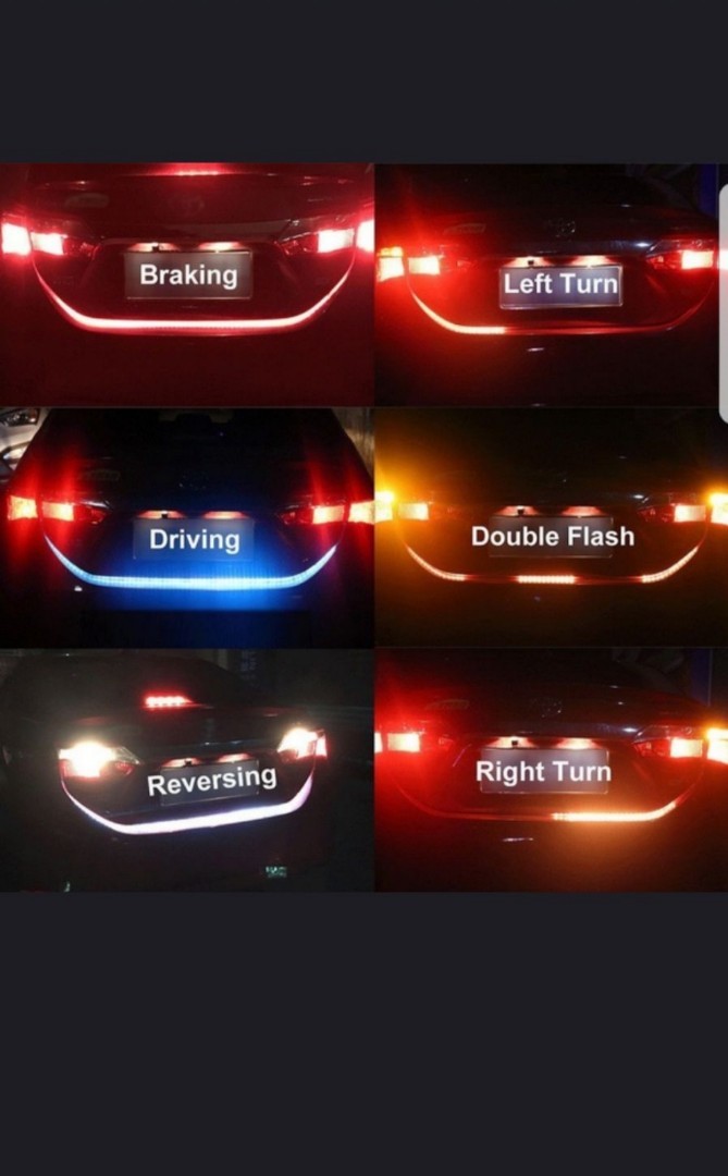 Car Tail Trunk Multi Colour Warning Light Flow Type Driving Signal Led Strip Car Accessories Accessories On Carousell