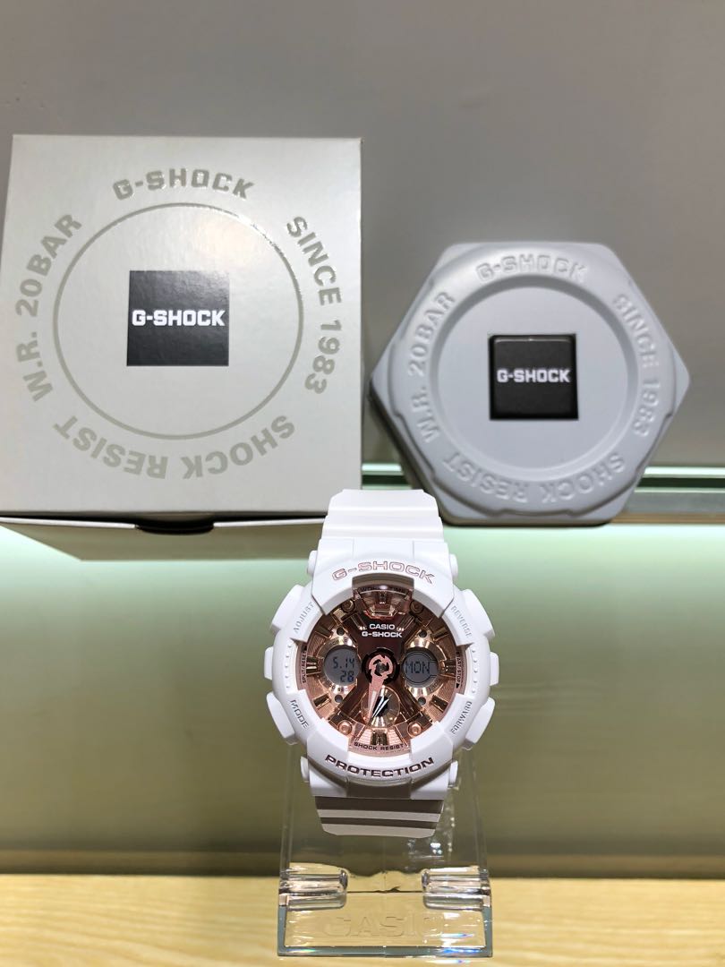 baby g shock white rose gold